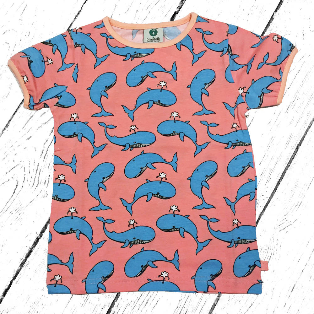 Smafolk T-Shirt with Whales Coral