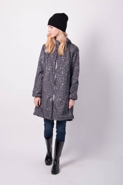 Danefae Helen Rainjacket dark grey Silver Hearts