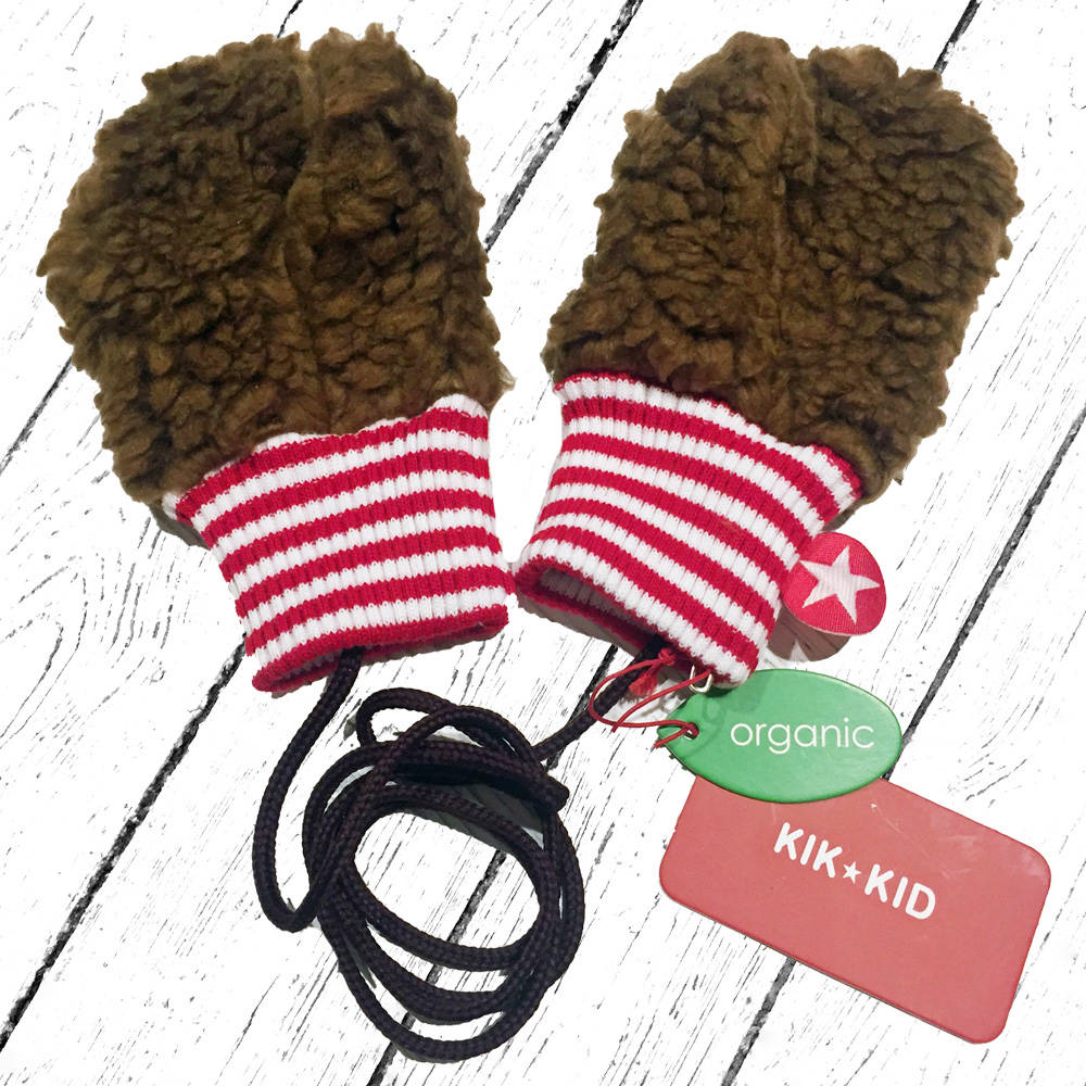 Kik-Kid Teddyfleece Handschuhe Mittens Borg brown