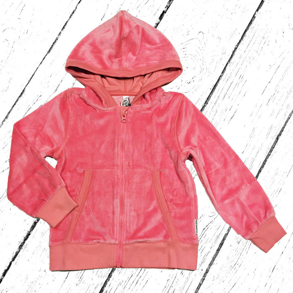 Maxomorra Cardigan Hood Velour Rose Pink