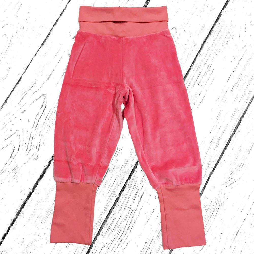 Maxomorra Pants Rib Velour Rose Pink