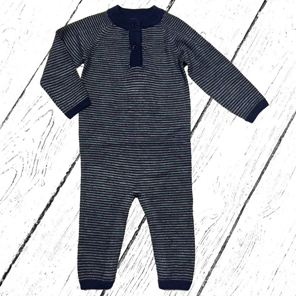 Mini A ture Merino Vilhelm Romper Sky Captain Blue