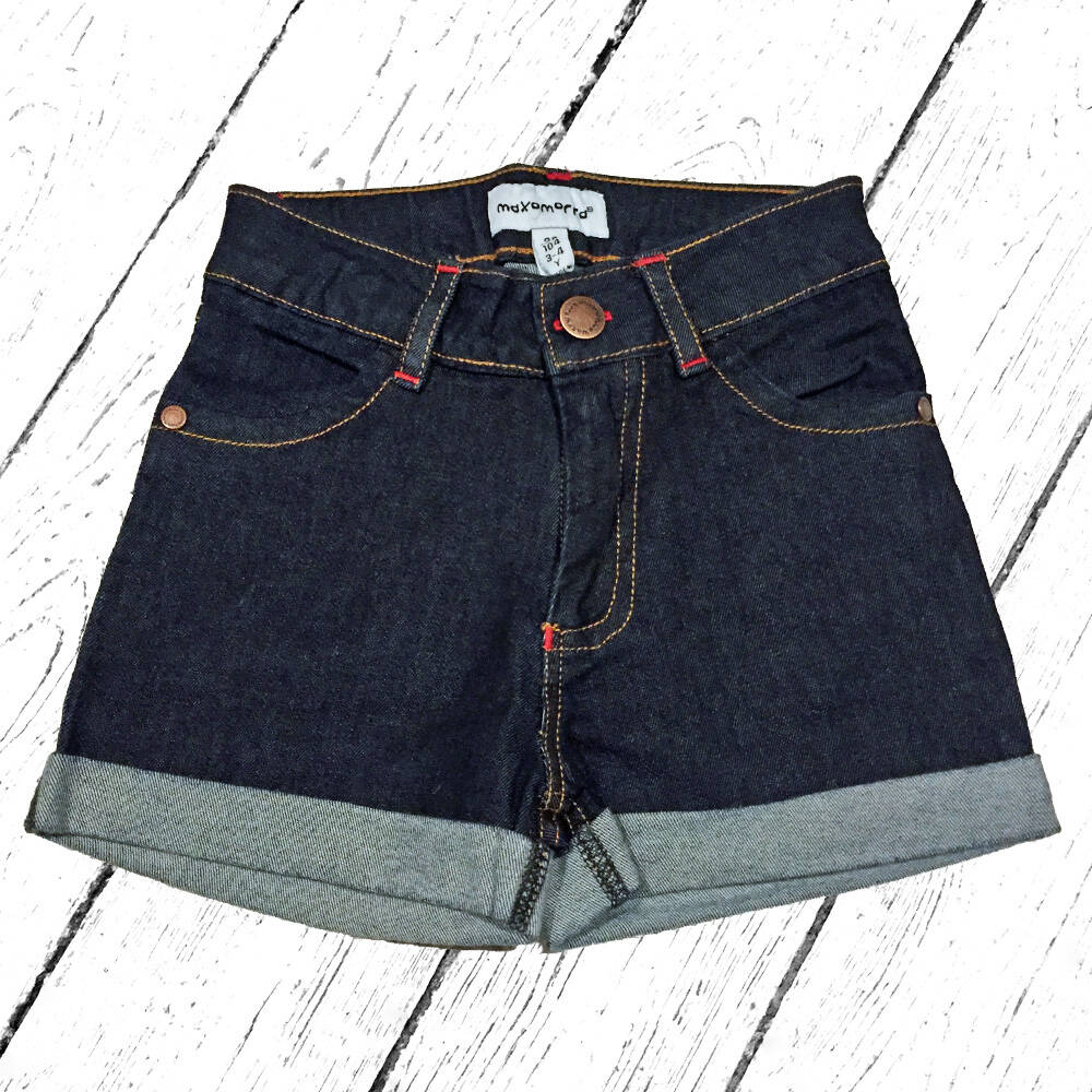 Maxomorra Jeans Shorts Pants Denim Dark Blue Washed