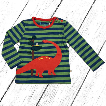 Frugi Shirt Wilf Wraparound Applique Top Dino