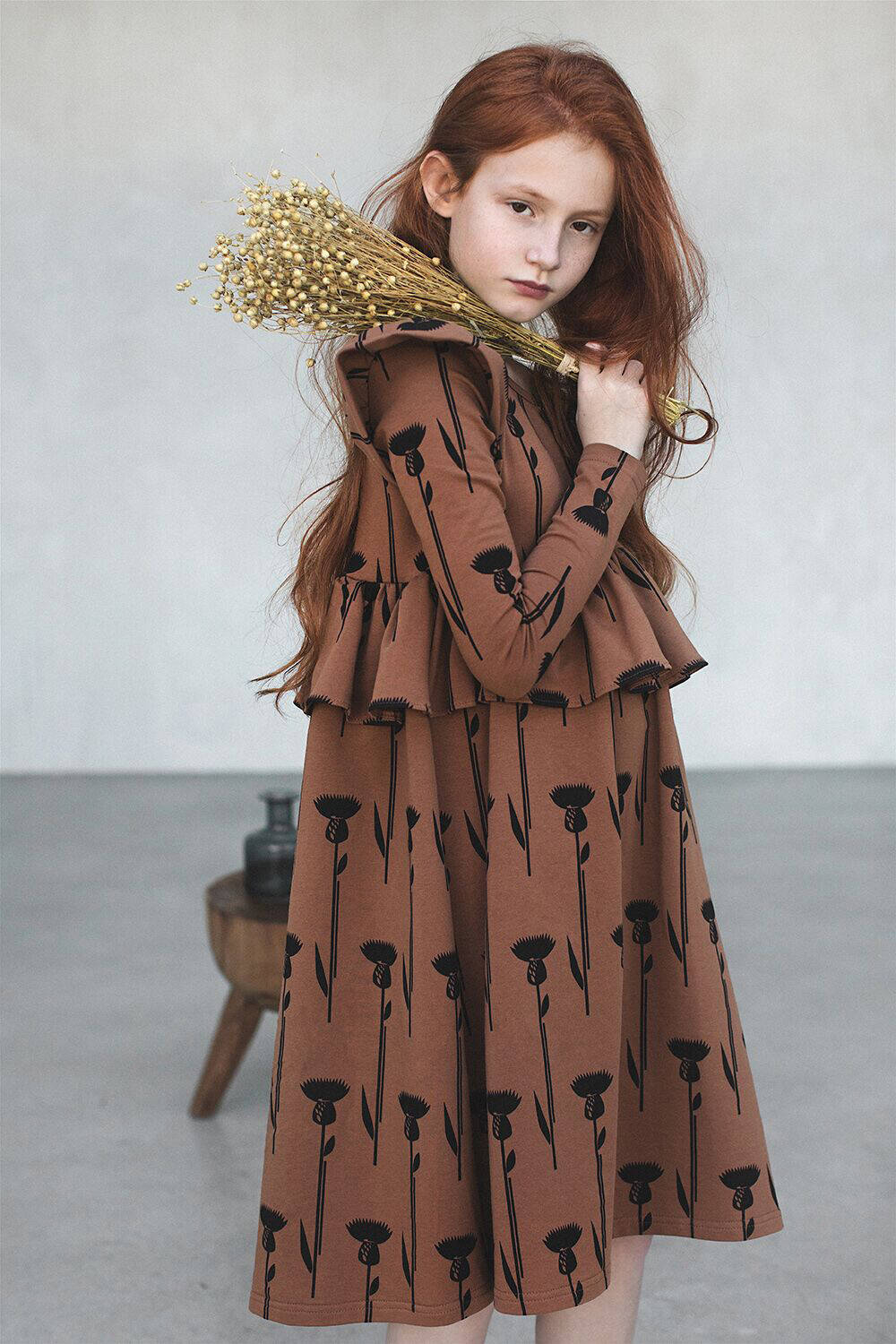 Zezuzulla Kleid Mimi Dress Thistle on Cinnamon