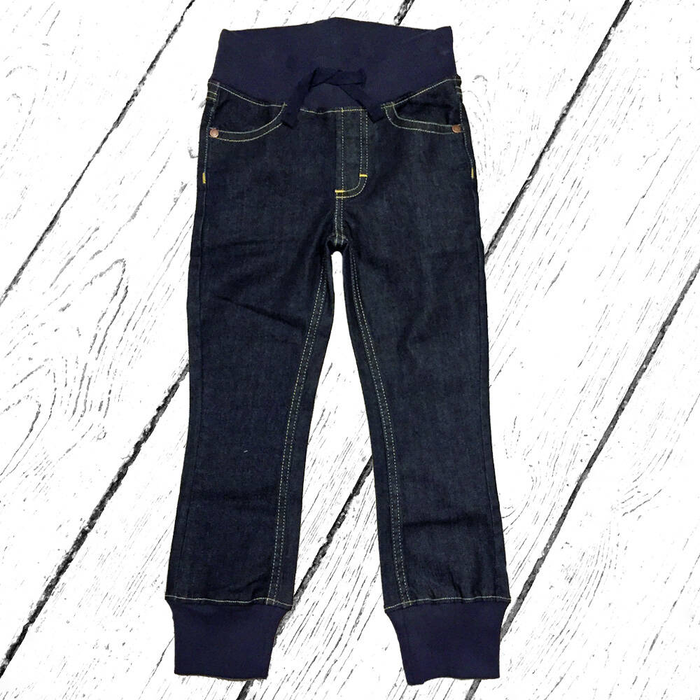 Maxomorra Jeans Pants Rib Denim Dark Blue Washed