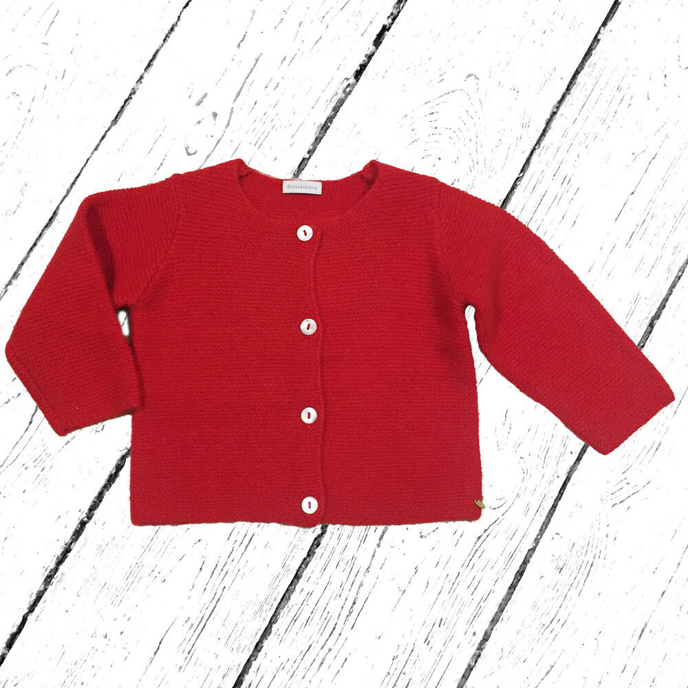 Delicatelove Merino Kaschmir Strickjacke Teddy Flame Red