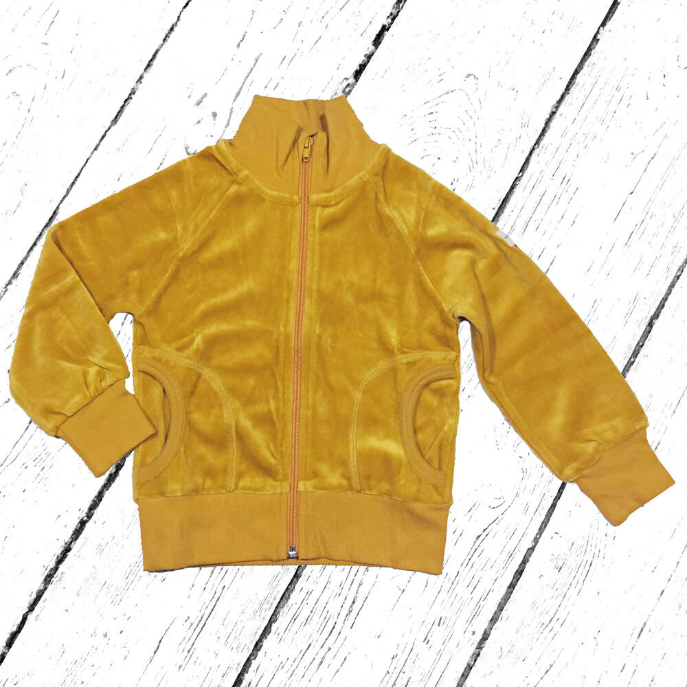 Maxomorra Nicki Jacke Cardigan Zip Velour Ochre