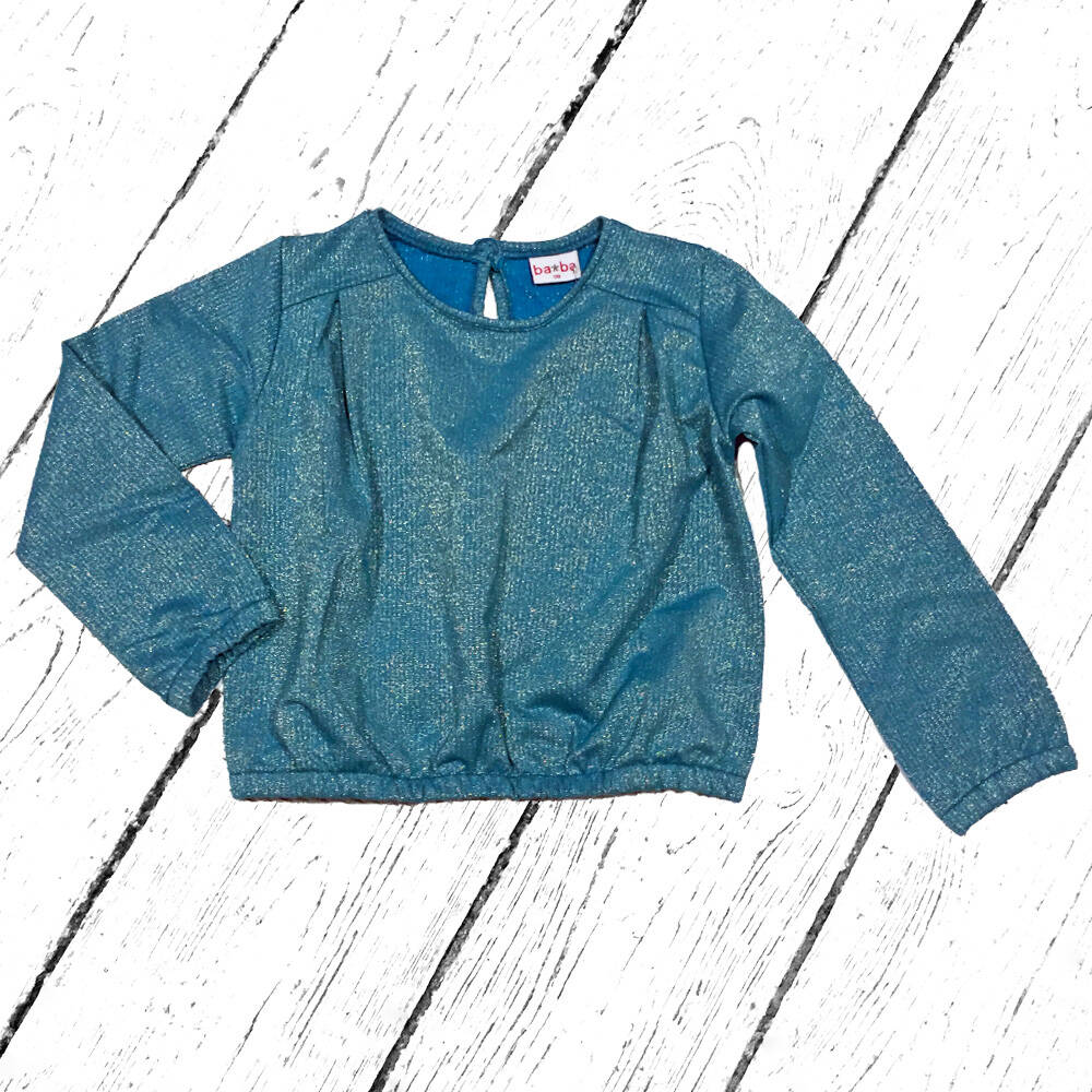 Baba Babywear Bluse Elastic Shirt Lurex Blue Silver