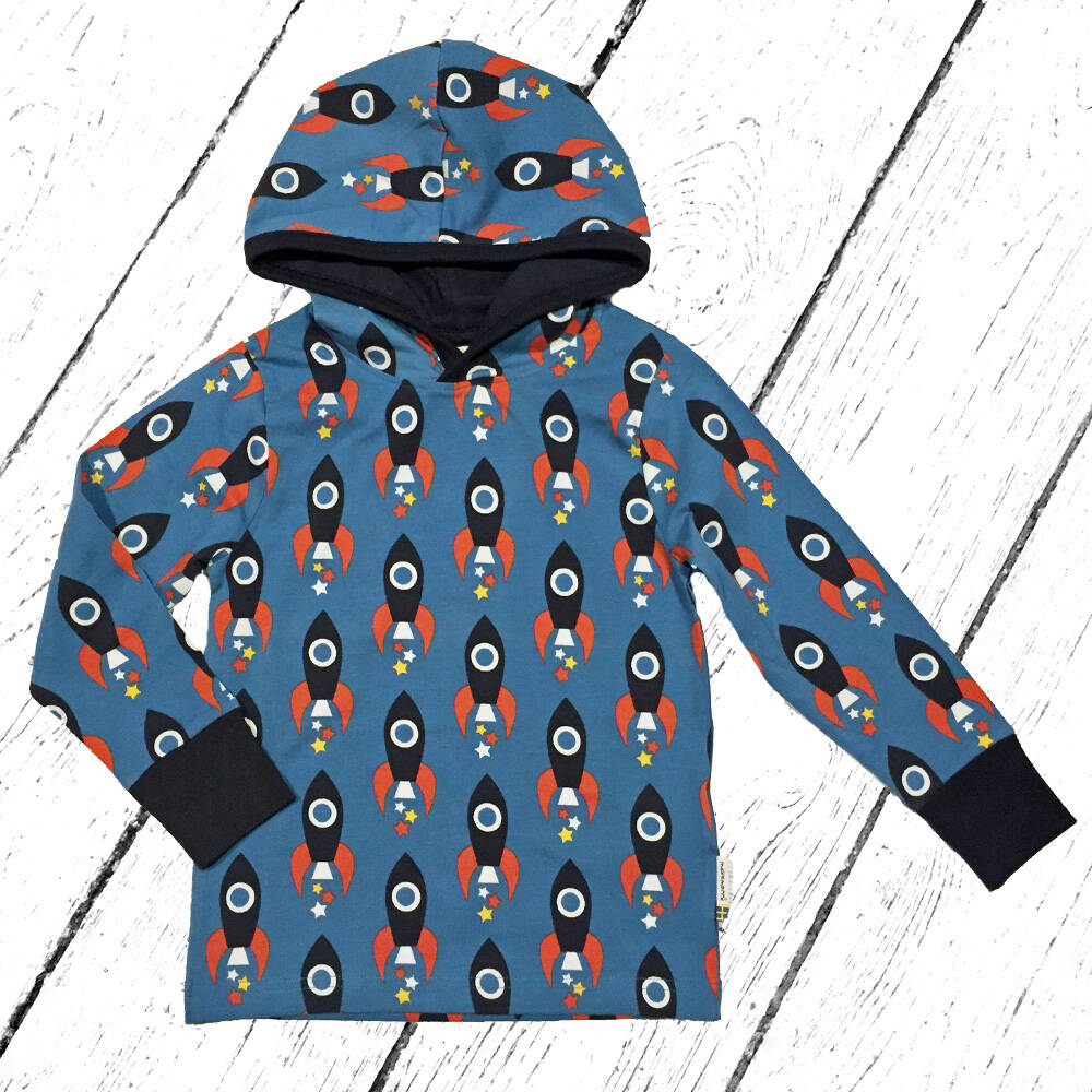 Maxomorra Kapuzenshirt Top LS Hood Moon Rocket