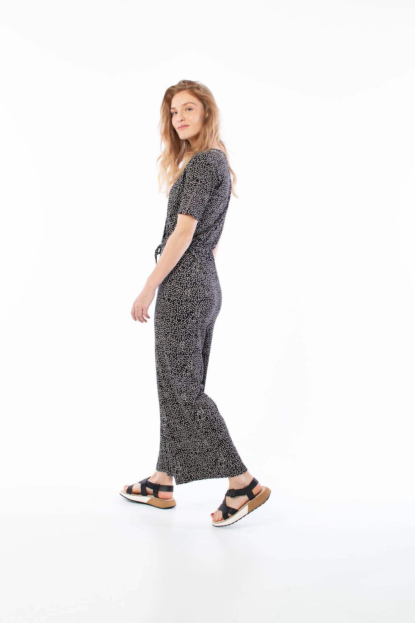 Danefae Ladys Overall Topsen Suit Black Chalk FUNNY DOTS