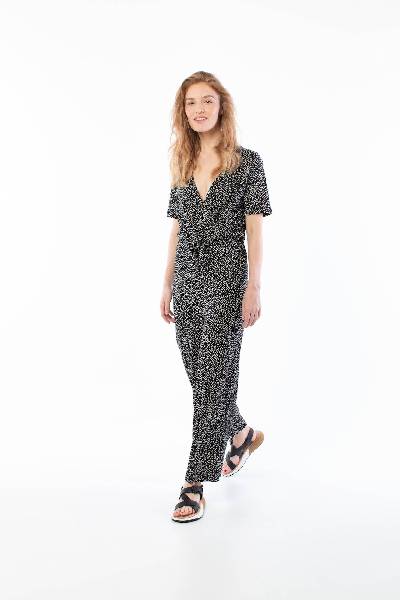 Danefae Ladys Overall Topsen Suit Black Chalk FUNNY DOTS