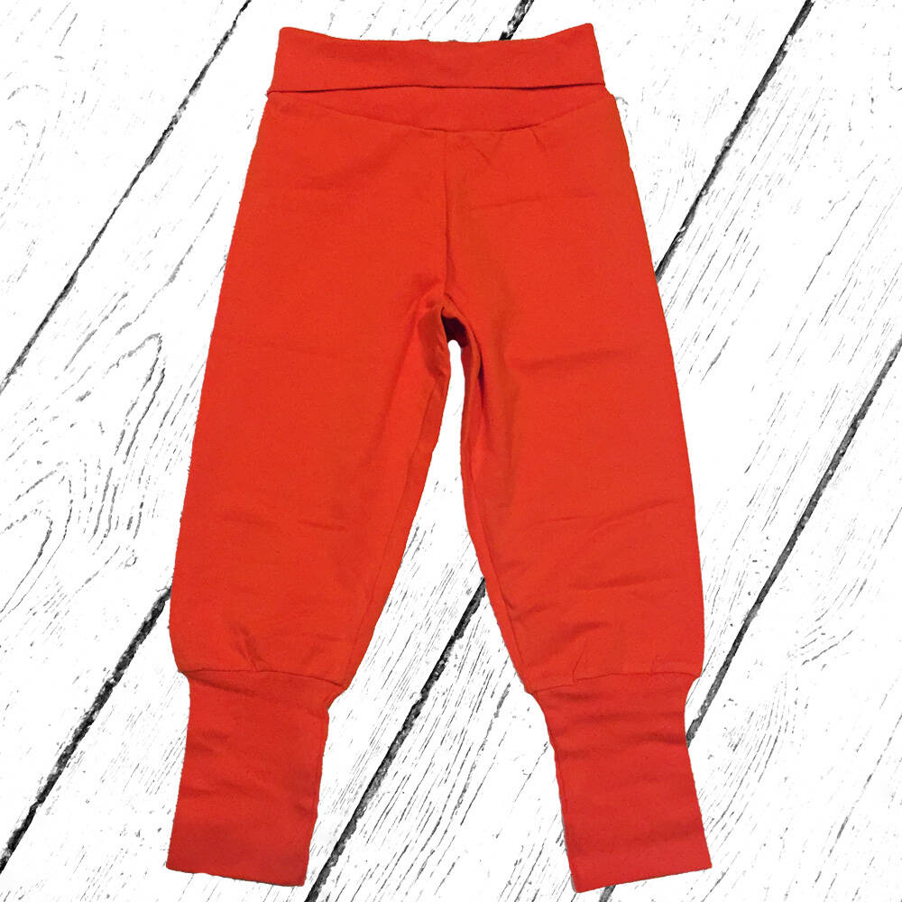 Maxomorra Hose Pants Rib Solid POPPY