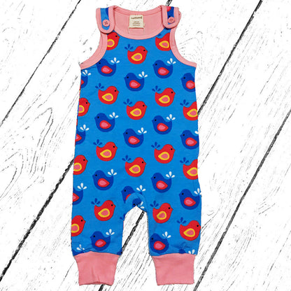 Maxomorra Trägeranzug Playsuit BRIGHT BIRDS