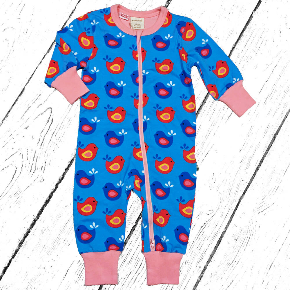 Maxomorra Overall Rompersuit BRIGHT BIRDS