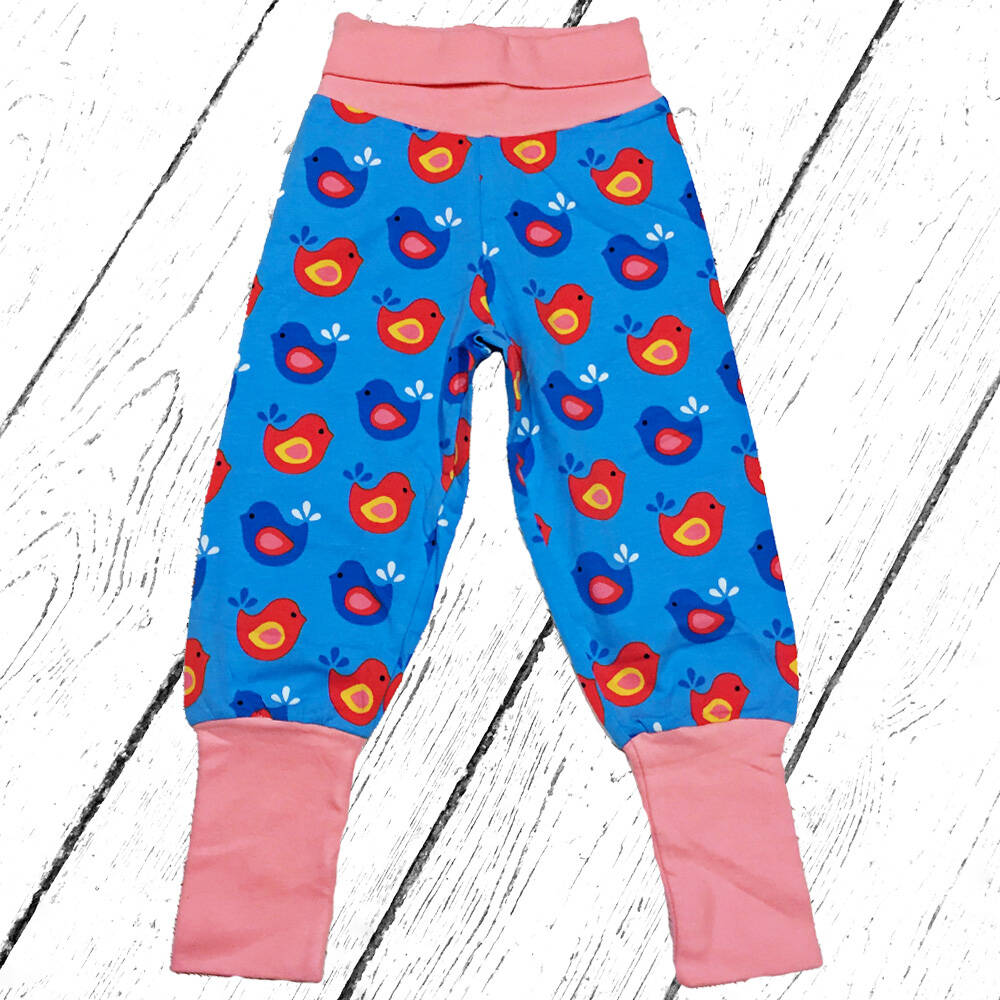 Maxomorra Hose Pants Rib BRIGHT BIRDS