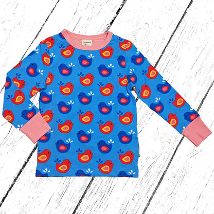 Maxomorra Shirt Top LS BRIGHT BIRDS