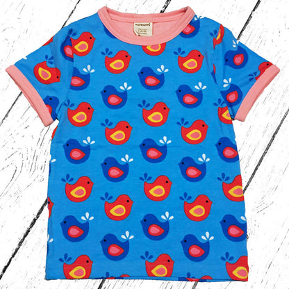 Maxomorra T-Shirt Top SS BRIGHT BIRDS