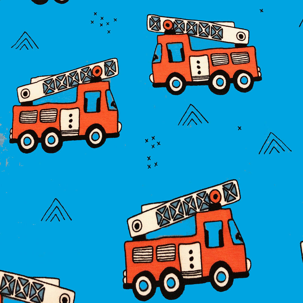 Meyadey by Maxomorra Shirt Top LS FIRE TRUCKS