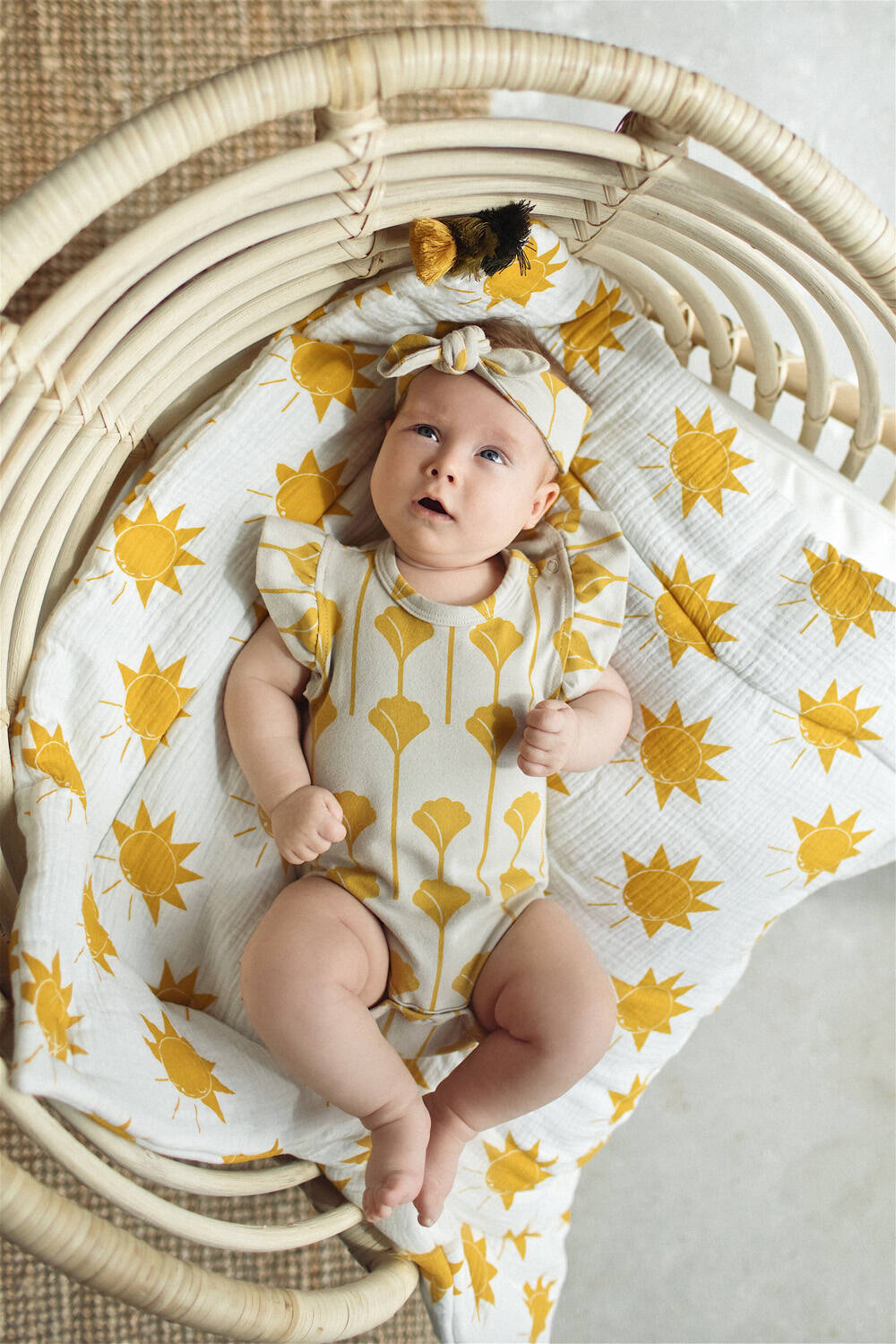 Zezuzulla Frilled Bodysuit Yellow Flora