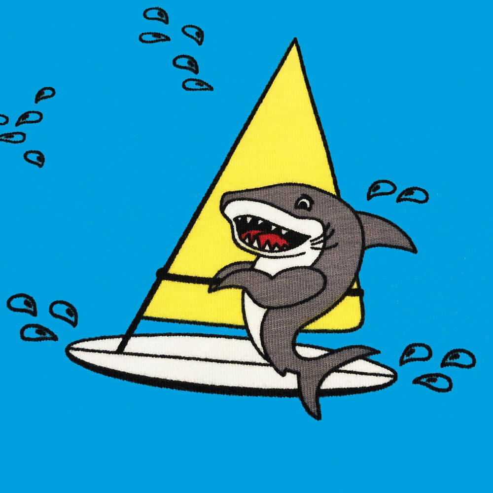 Smafolk T-Shirt with Surf Shark Blue Atoll