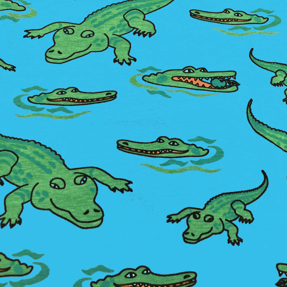 Smafolk T-Shirt with Crocodile Blue Grotto