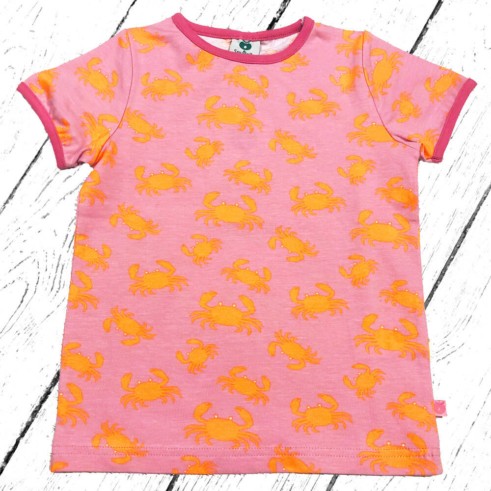 Smafolk T-Shirt with Crabs Sea Pink