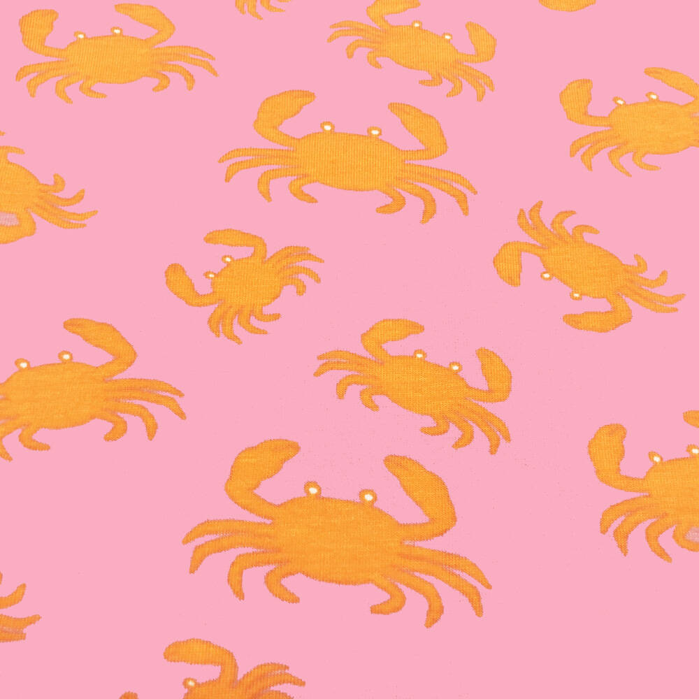 Smafolk T-Shirt with Crabs Sea Pink