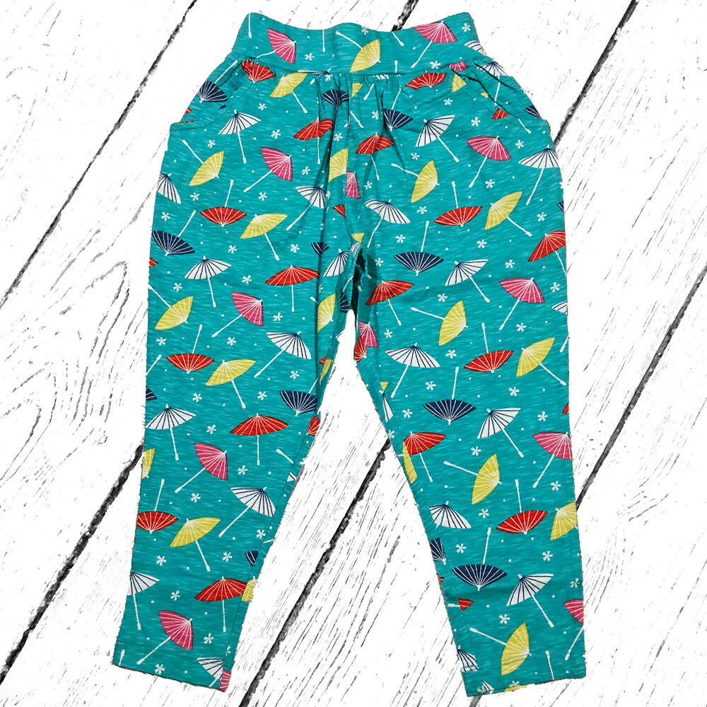 Frugi Hose Gabriella Gathered Trousers Pacific Aqua Parasols