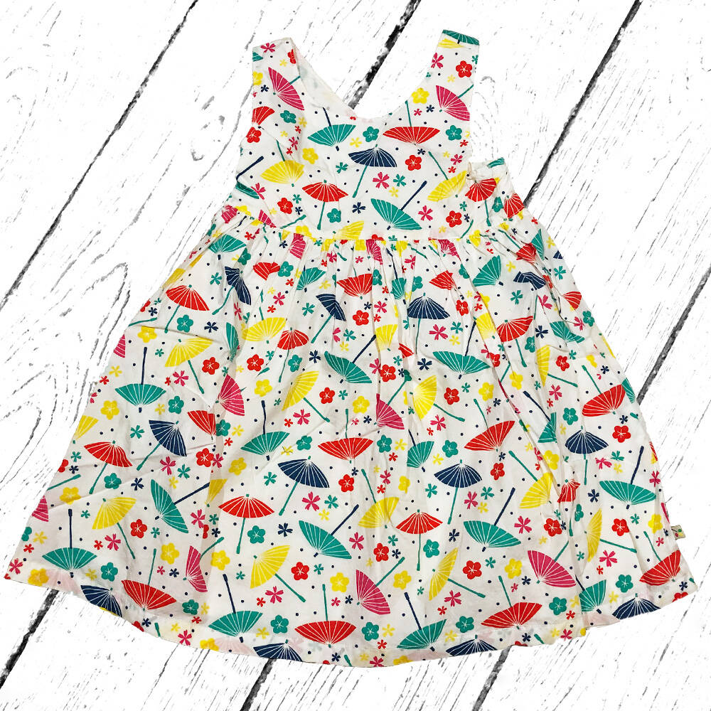 Frugi Kleid Porthcurno Party Dress Soft White Parasols