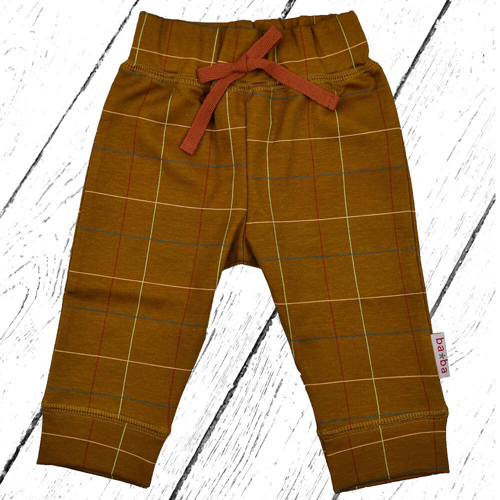 Baba Babywear Hose Baby Pants Checked Mustard