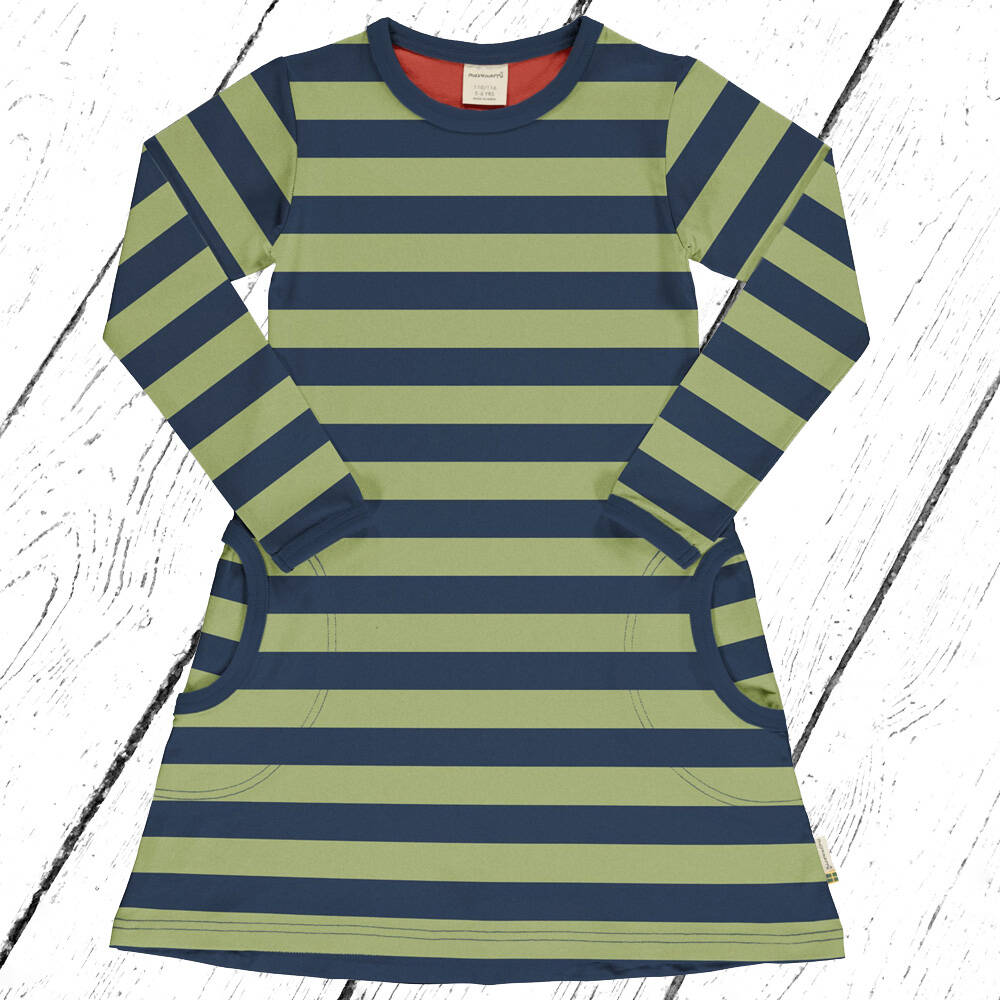 Maxomorra Kleid Dress LS STRIPE FERN