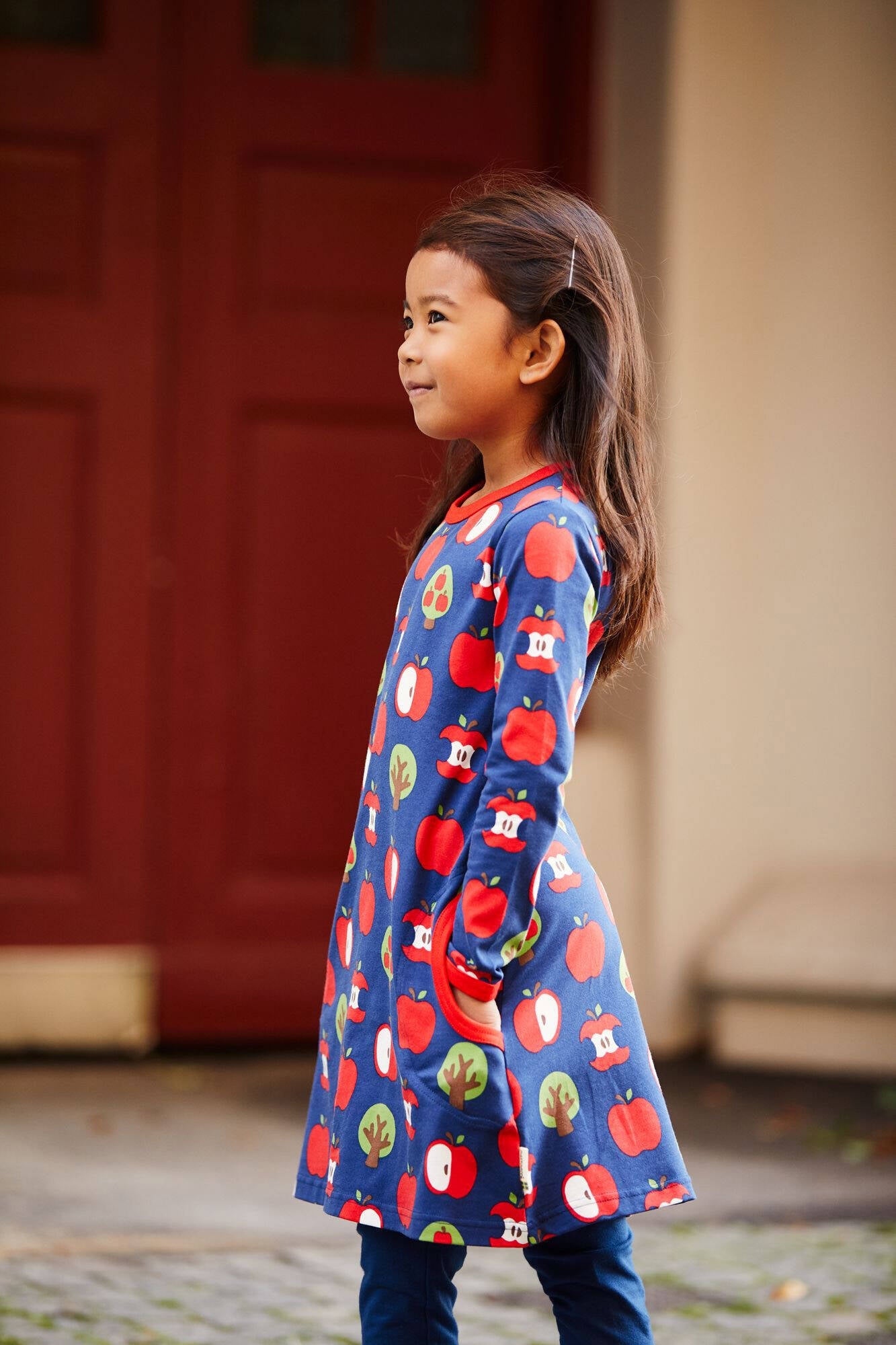 Maxomorra Kleid Dress LS APPLE