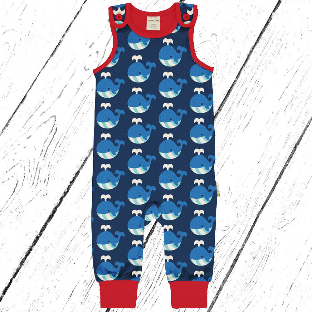 Maxomorra Trägeranzug Playsuit WHALE