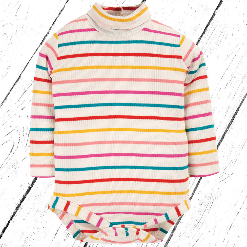 Frugi Poppy Roll Neck Body Ginger Rainbow Breton