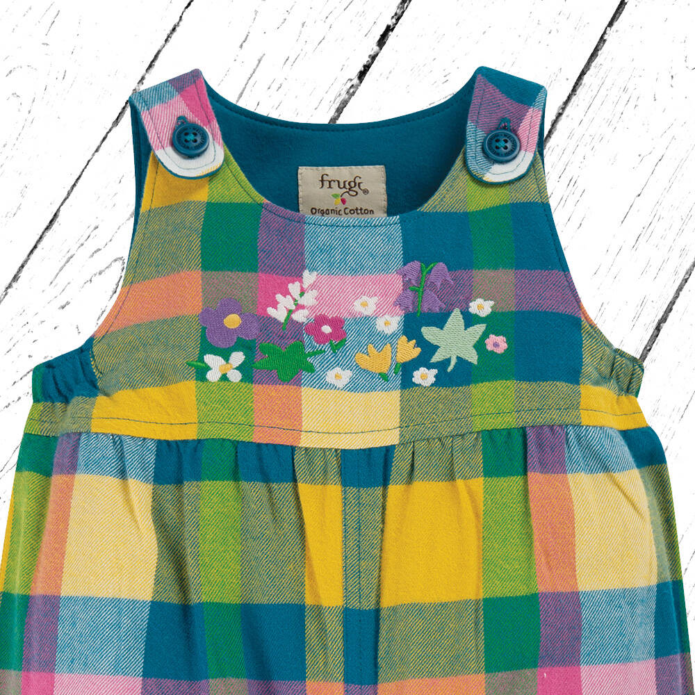 Frugi Latzhose Cleo Check Dungaree Bumble Bee Check