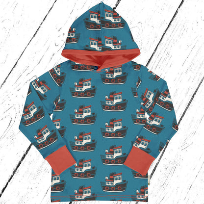 Maxomorra Shirt Hoodie Top LS Hood Tugboat