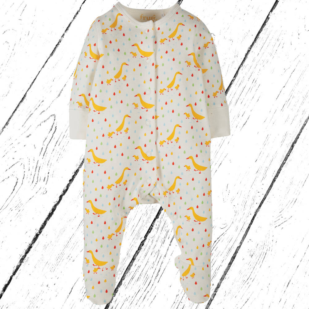 Frugi Overall Lovely Little Babygrow Soft White Runner Ducks