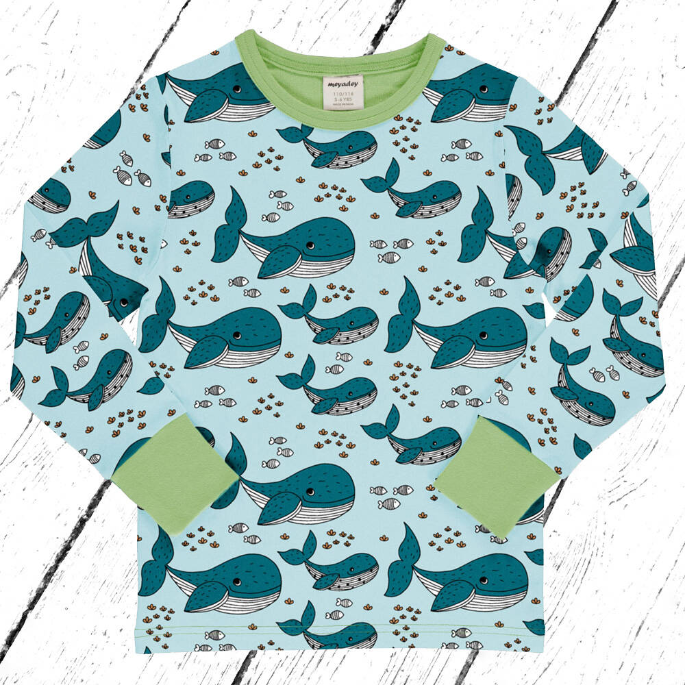 Meyadey by Maxomorra Shirt Top LS WHALE WATERS