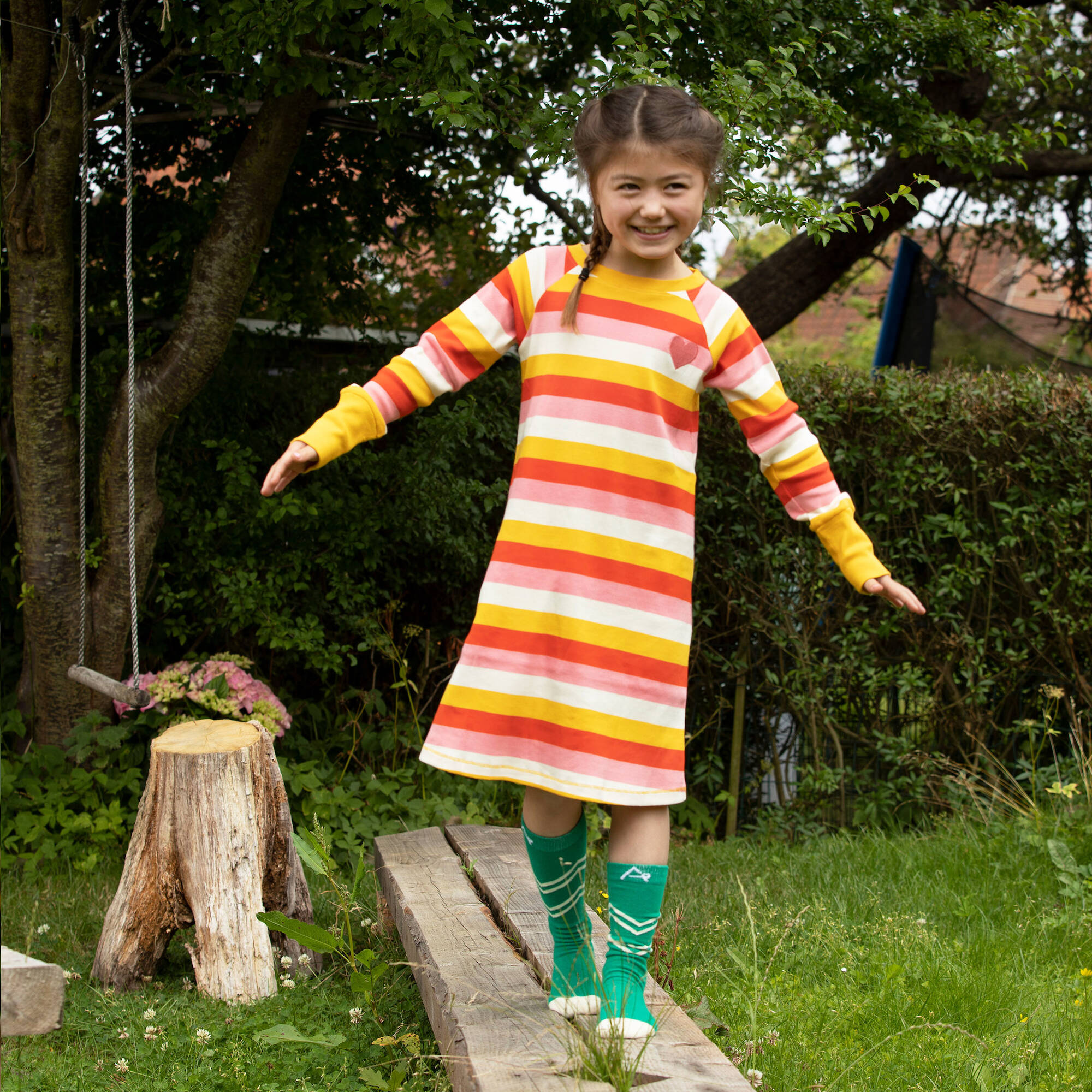 Albababy Kleid Everyday School Dress Strawberry Ice Stripes