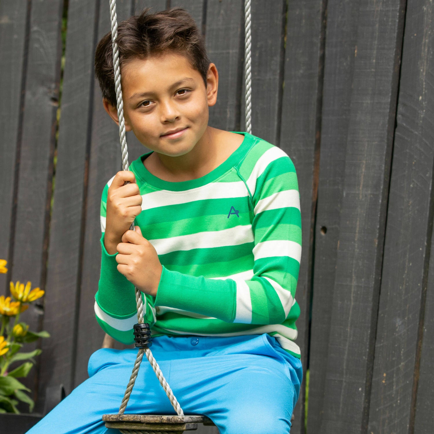 Albababy Shirt Our Favourite Rib Blouse Kelly Green Stripes