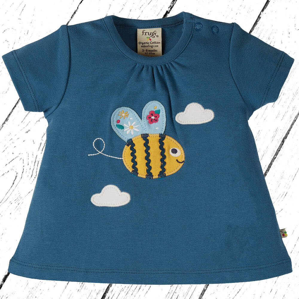 Frugi T-Shirt Amber Applique Top India Ink Bee