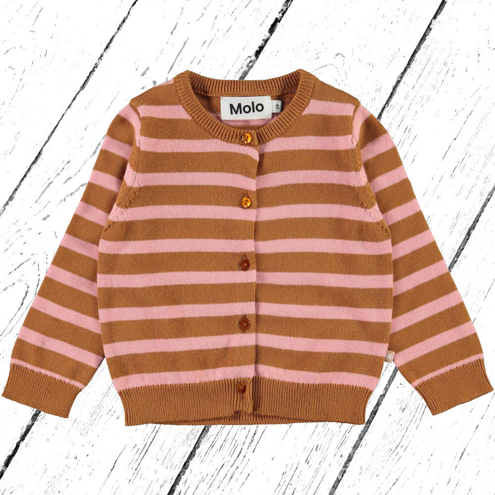 Molo Strickjacke Ginny Cardigan Deer Rose Stripe