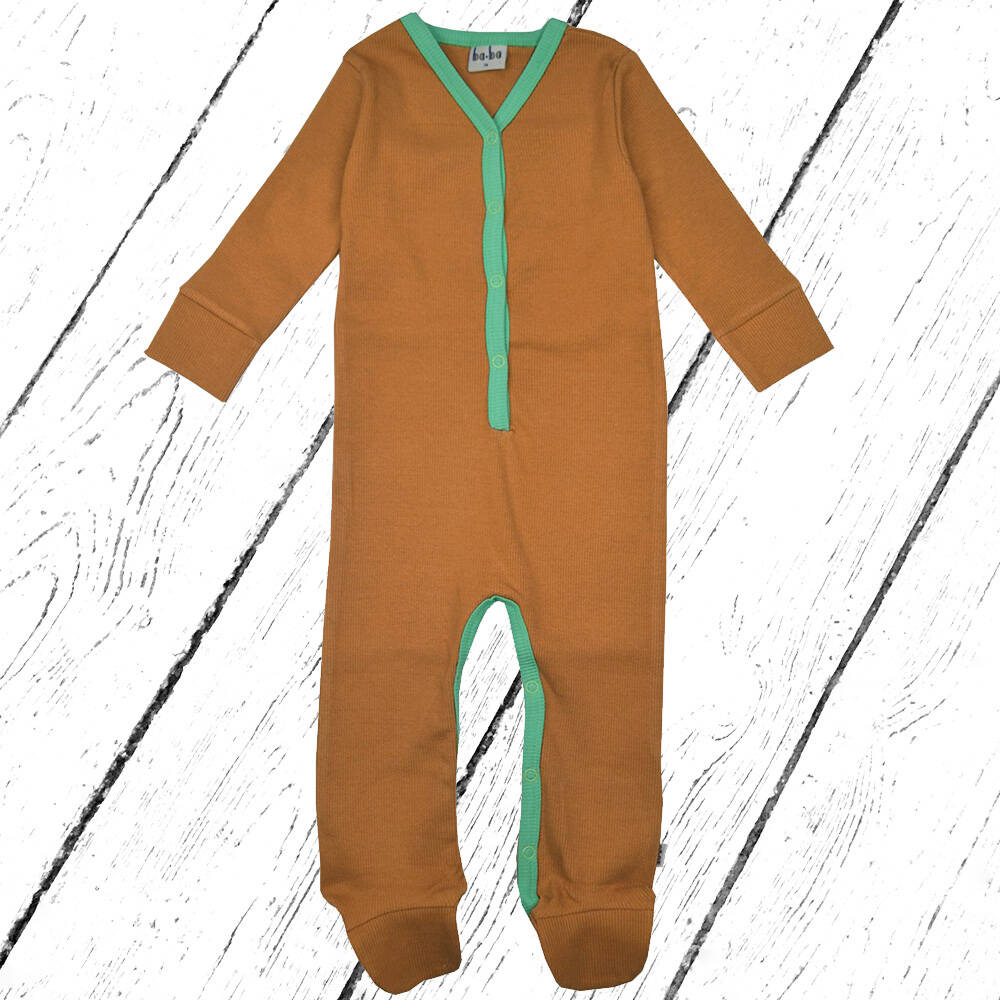 Baba Kidswear Overall Footed Bodysuit Brown Sugar