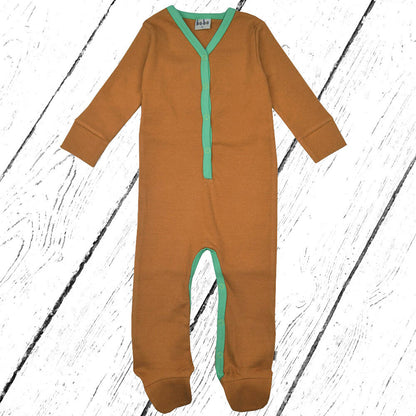 Baba Kidswear Overall Footed Bodysuit Brown Sugar