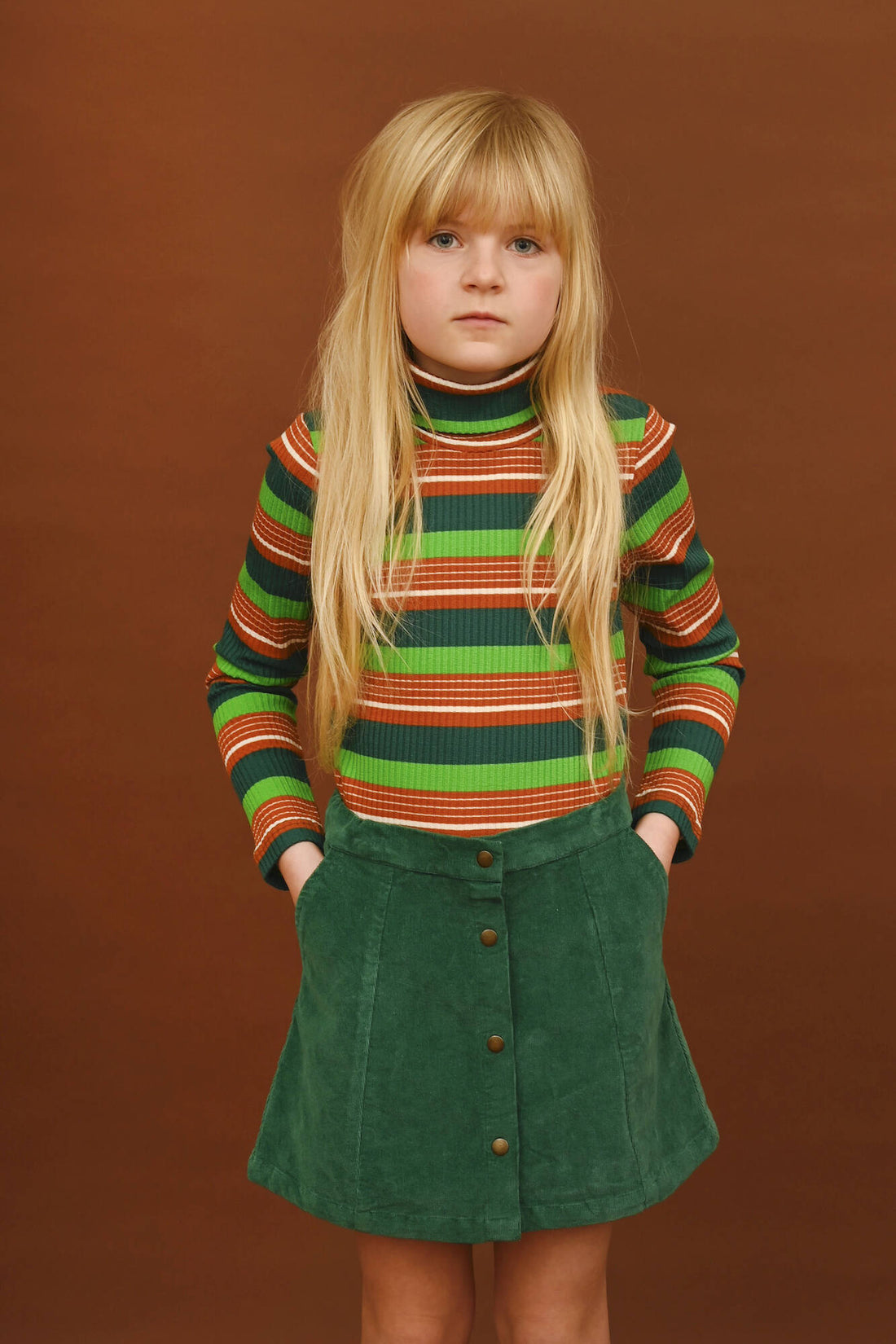 Lily Balou Ripp Shirt Emiel Turtleneck Green Stripes