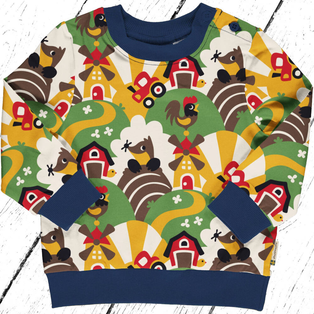 Maxomorra Sweatshirt Button FARM