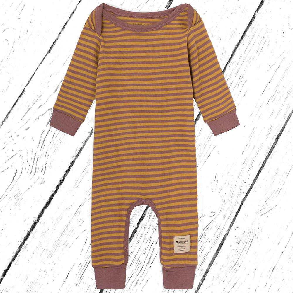 Mini A ture Wollstrick Overall Joa Romper Plum