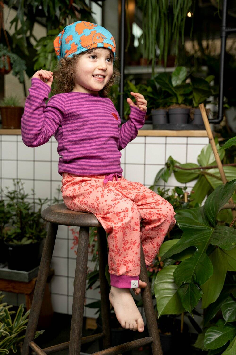 Albababy Hose Lucca Pants Strawberry Ice Small Flower Garden
