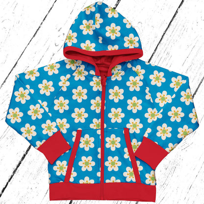 Maxomorra Wendejacke Cardigan Hood Reversible ANEMONE